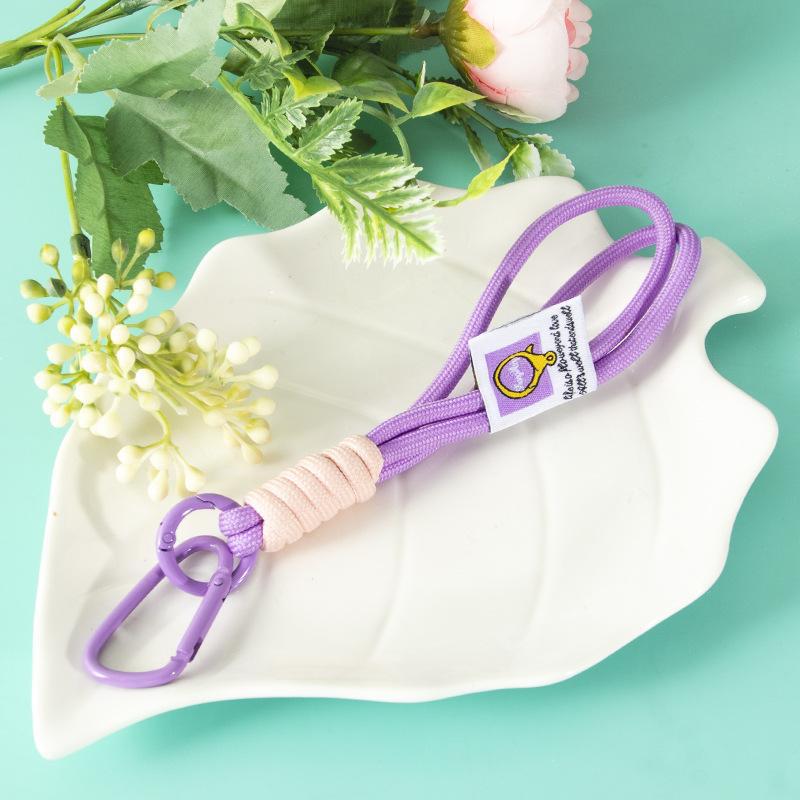 Wholesale Color matching lanyard nylon braided rope keychain