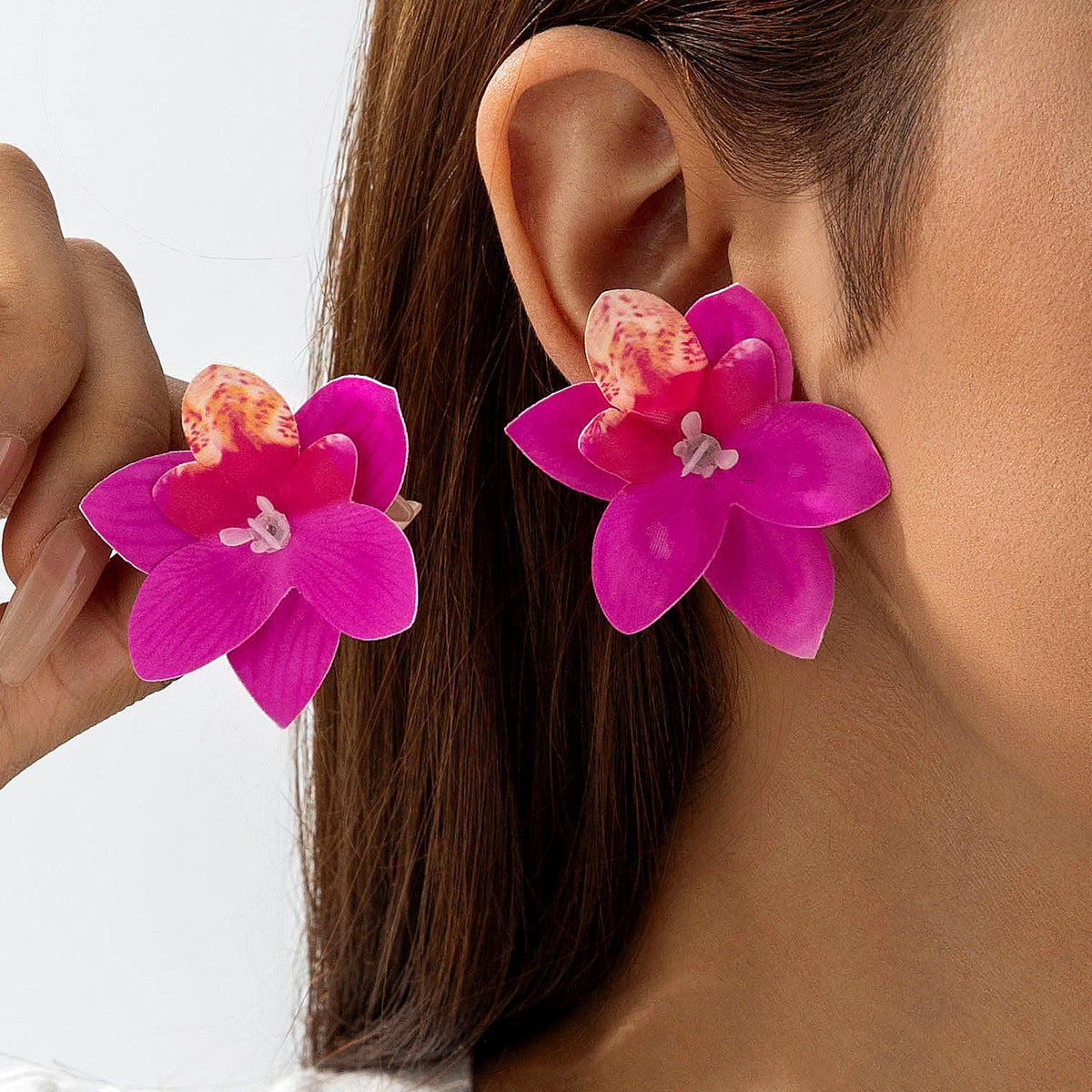 Wholesale Butterfly Orchid Flower Earrings
