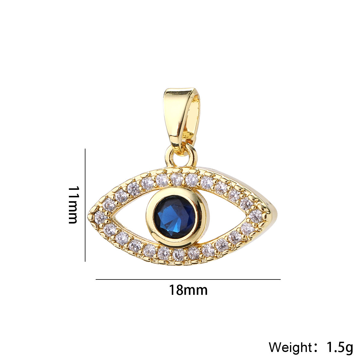 Wholesale Evil Eye Pendant 14K Gold Plated Brass DIY Jewelry Making Fashion Accessory Gift