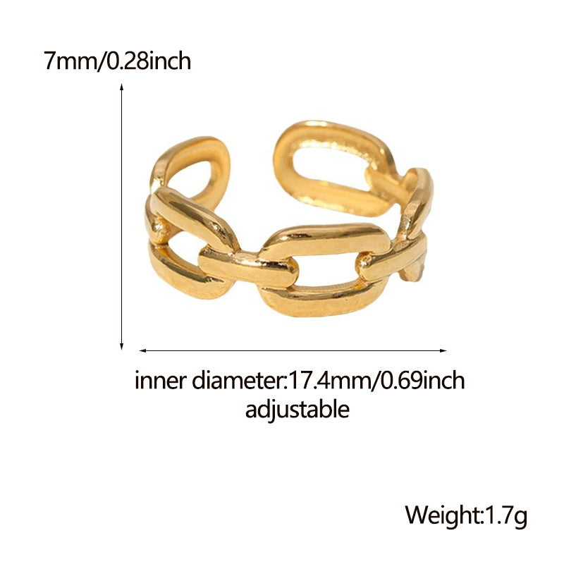 Wholesale Non Fading Stainless Steel Open Ring Geometric Unisex Fashion Accessory For Everyday Wear