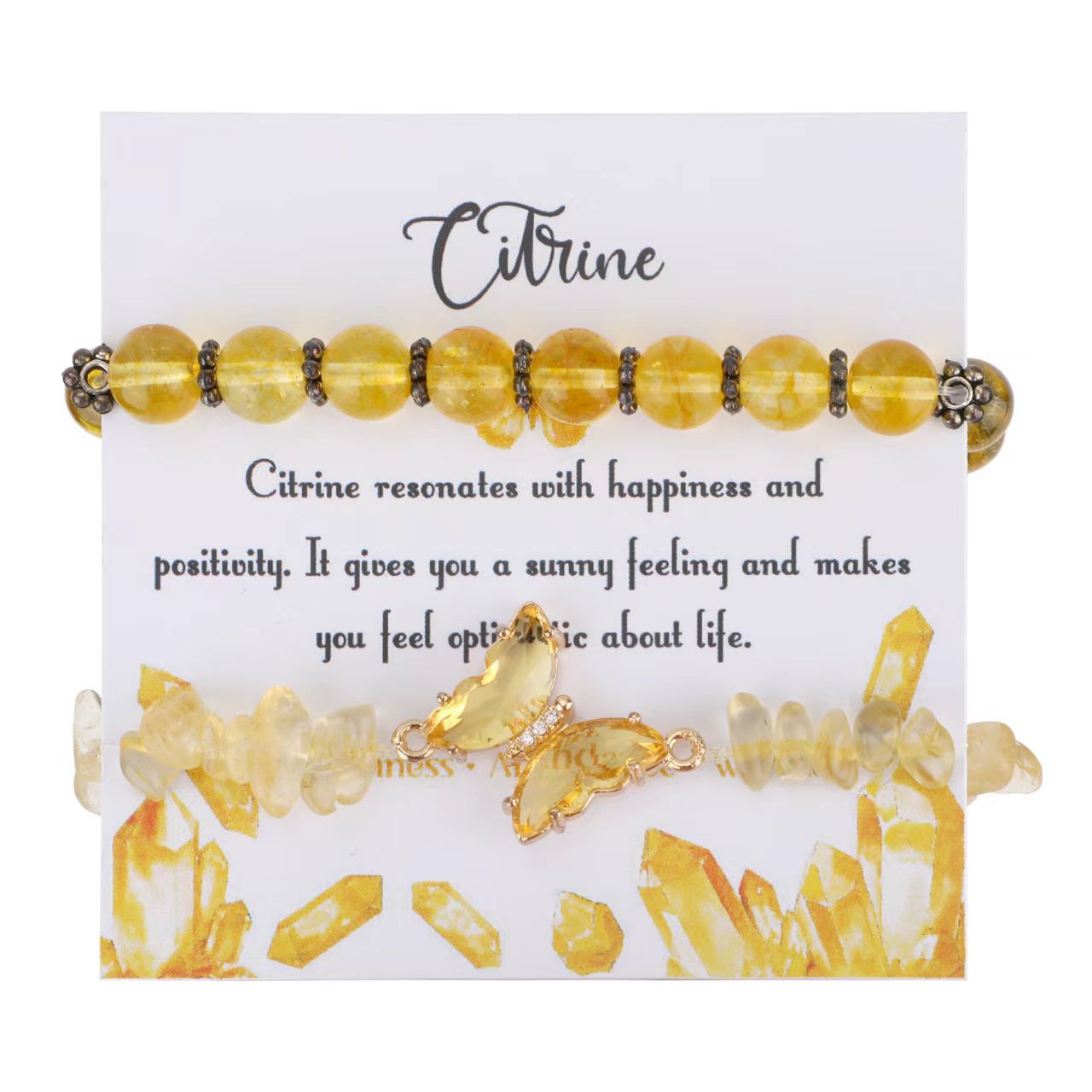 Wholesale Energy Bracelet Green Aventurine Lapis Lazuli Citrine Crushed Stone Single Loop Bracelet