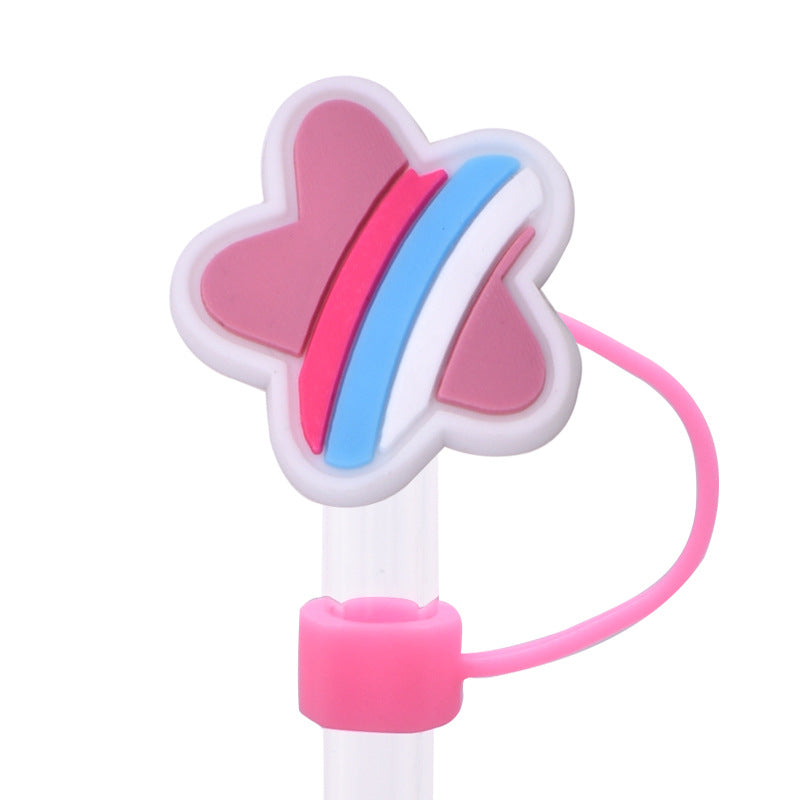 Wholesale Random 100pcs Rainbow Series PVC Soft Straw Tube Cap