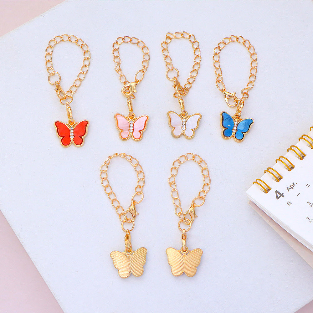 Wholesale Cute Butterfly Keychain Metal Electroplated Bag Charm for Gifts