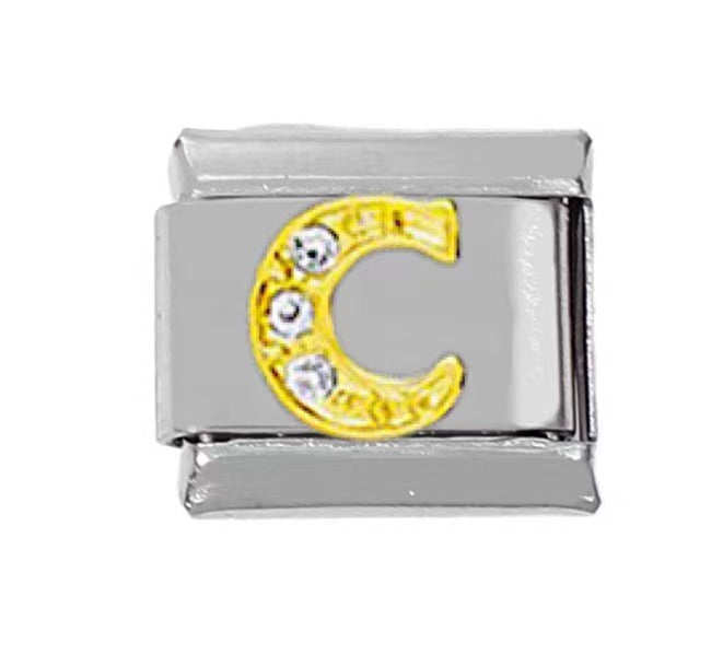 Wholesale 5pcs Italian Charm Bracelet Charm Module Stainless Steel Letter Bracelet 9mm DIY Pattern Free Stitching Detachable Composable Bracelet ACC-BT-DaLiang022