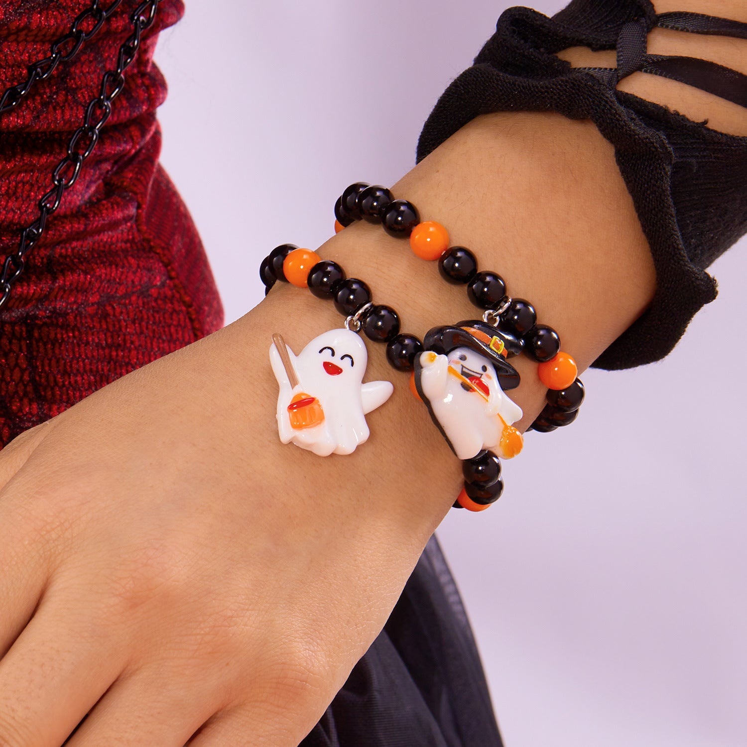 Wholesale Halloween Pumpkin Cat Couple Bracelet