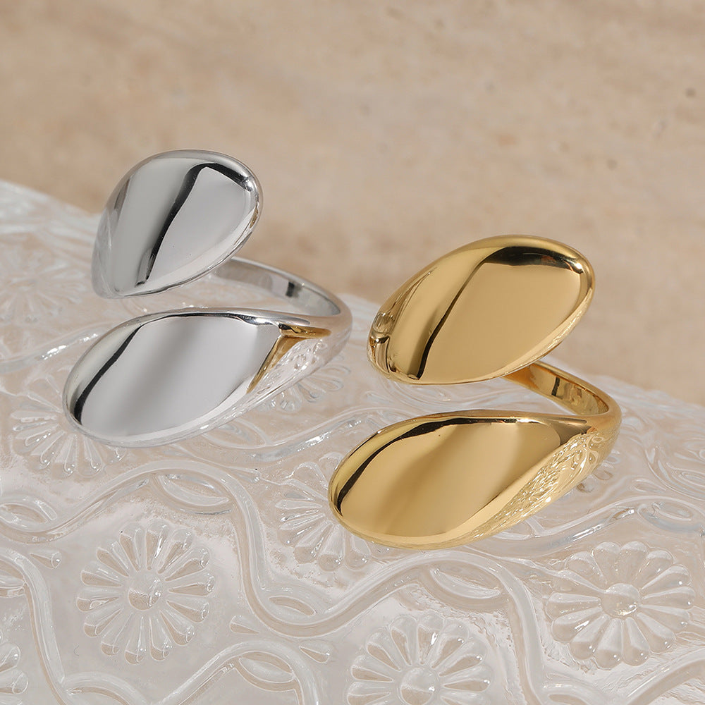 Wholesale 316 Stainless Steel Simple Style Open Ring