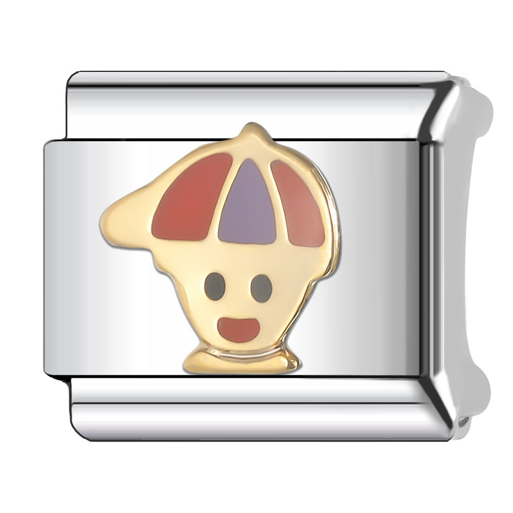 Wholesale Italian Charm Bracelet 9mm DIY Splicing Creative Pattern Stainless Steel Composable Bracelet