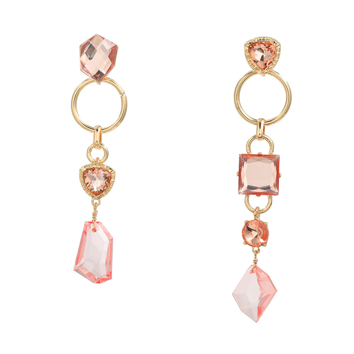 Wholesale multi-layer geometric shape acrylic alloy earrings ACC-ES-JL009