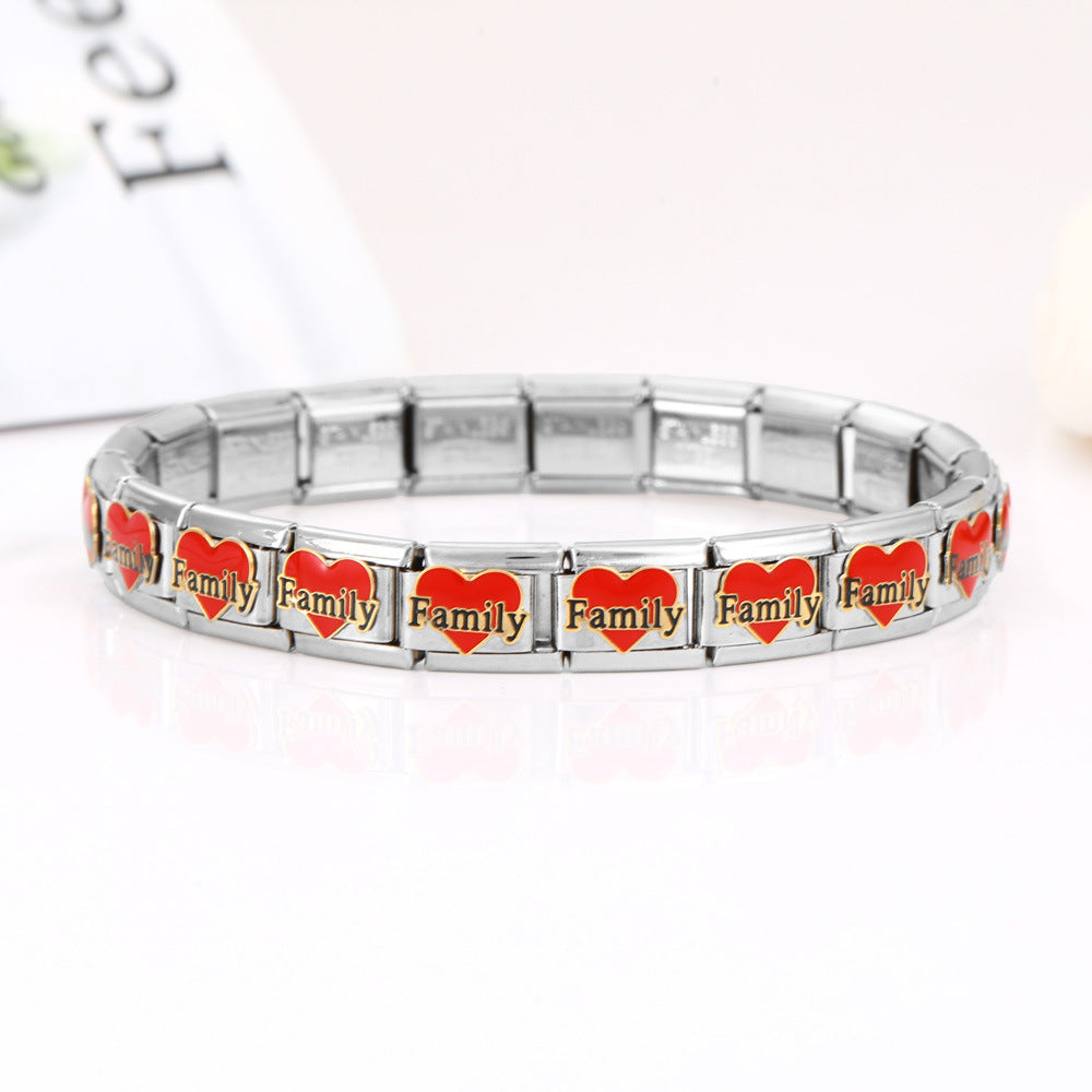 Wholesale 10pcs  Italian Charm Bracelet 9mm DIY Splicing Removable Flower Lipstick Series Stainless Steel Composable Bracelet
