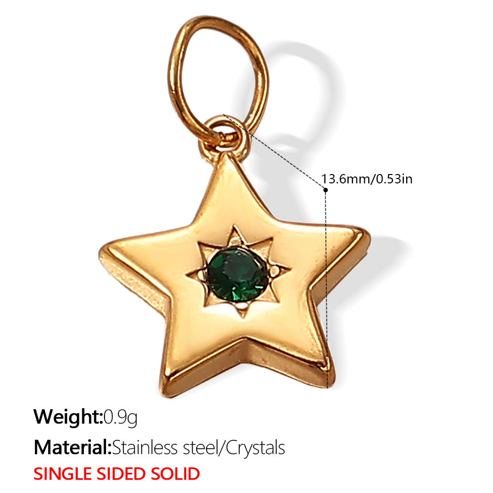 Wholesale Personalized Creative Ins Diamond Star Stainless Steel Pendant