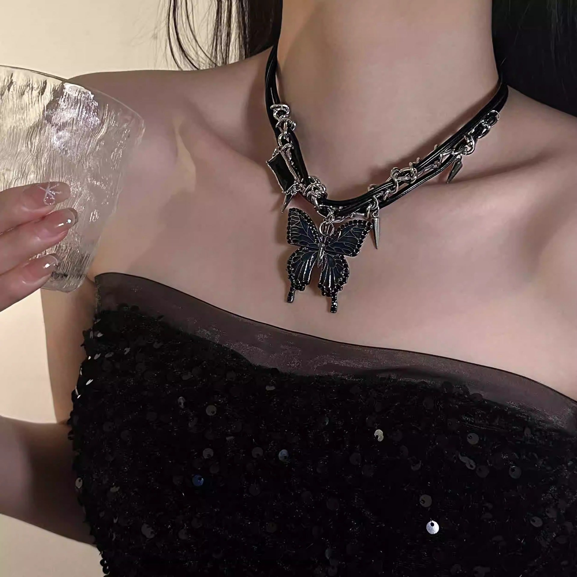 Wholesale  Exaggerated Butterfly Necklace