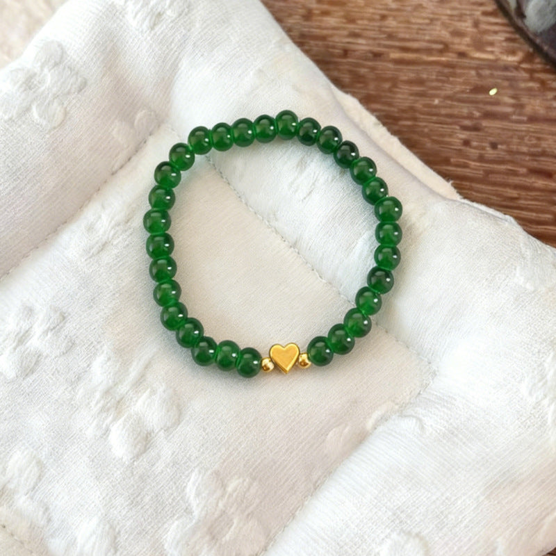 Wholesale Love Crystal Beaded Elastic Rope Bracelet