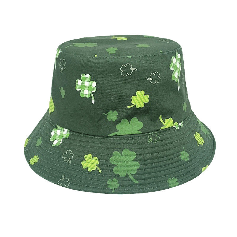 Wholesale Four Leaf Clover Print Bucket Hat ACC-HT-ShunMa017