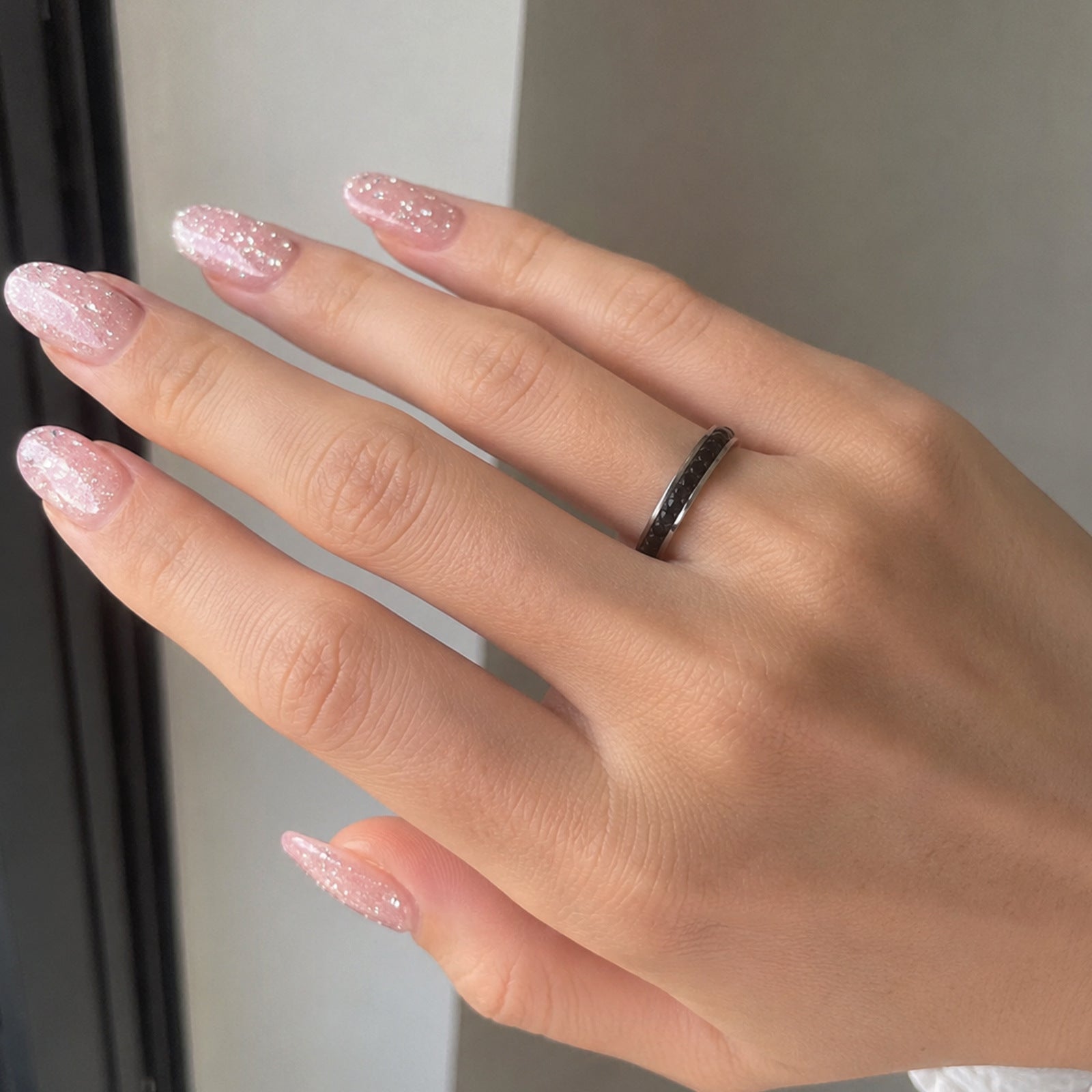 Wholesale Stainless Steel Colorful Inlay Rings Ins Style Couple Fashion Accessory