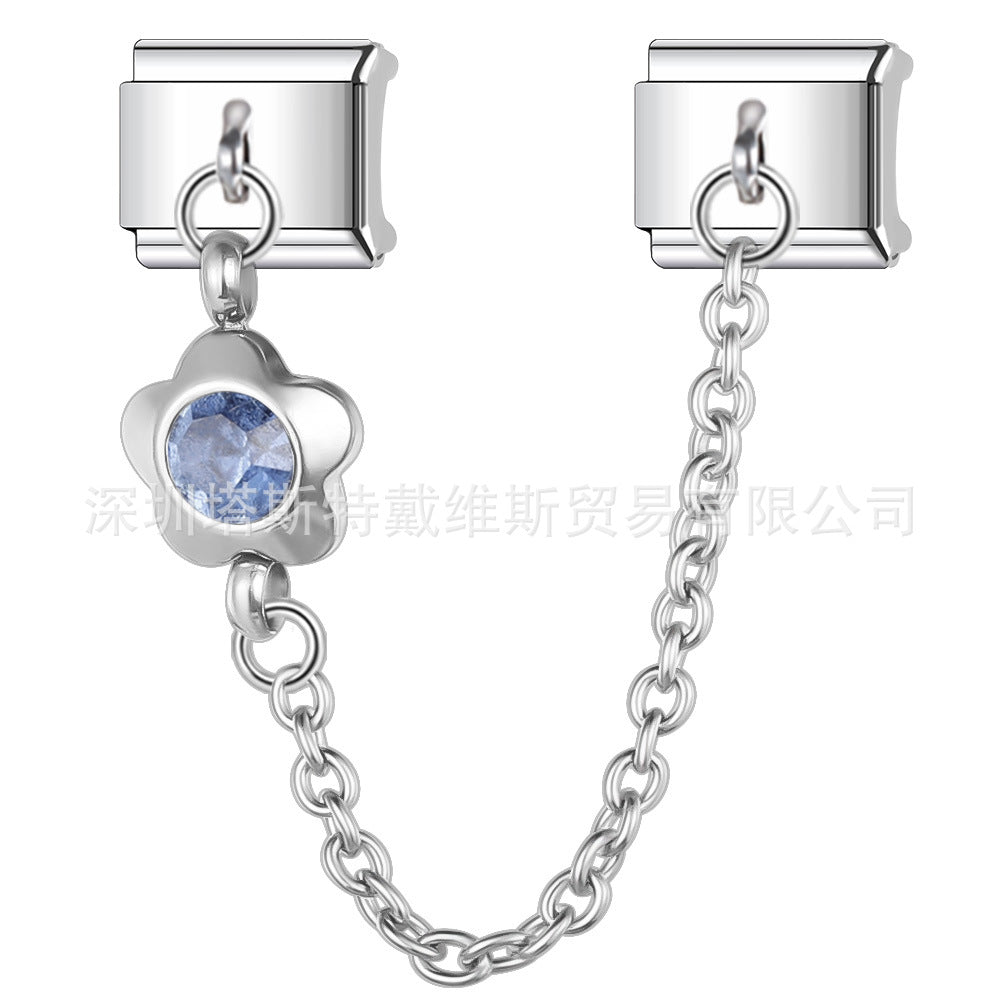 Wholesale Italian Modular Starry Sky Rhinestone Chain Bracelet,  Stainless Steel Electroplated,  Chic Jewelry Accessory for Everyday Wear