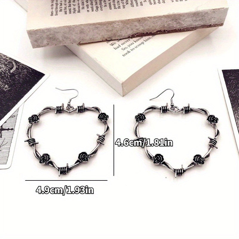 Wholesale Gothic Valentine Heart Hoop Earrings