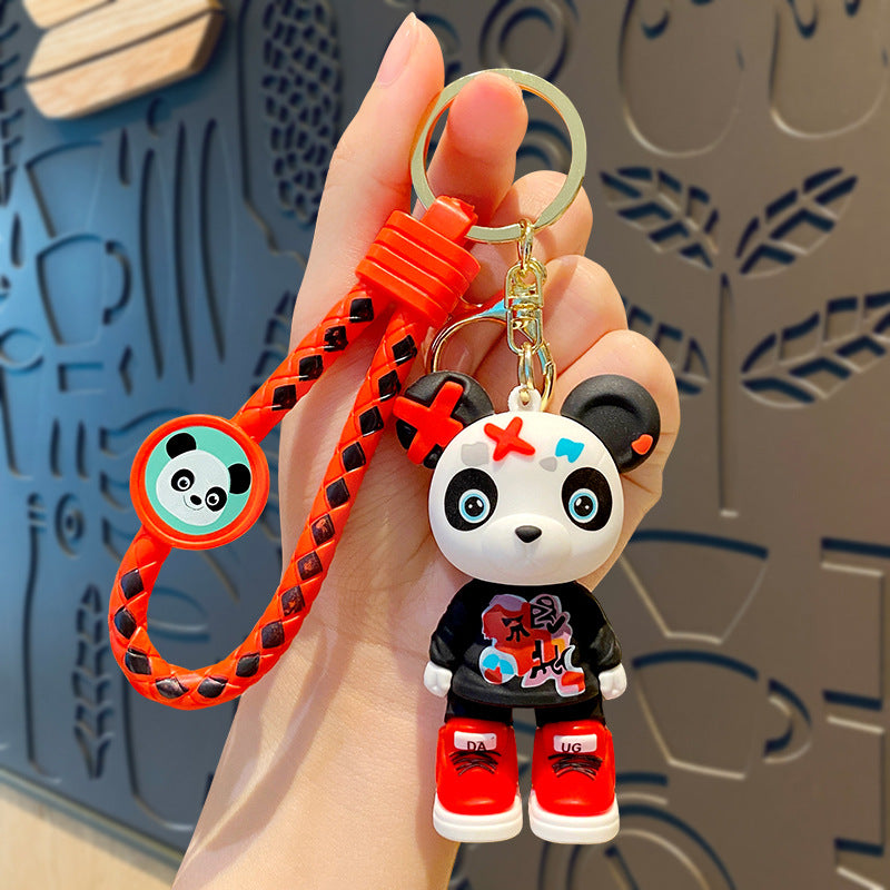 Wholesale Cartoon Graffiti Resin Panda Series Keychains ACC-KC-HongLei002