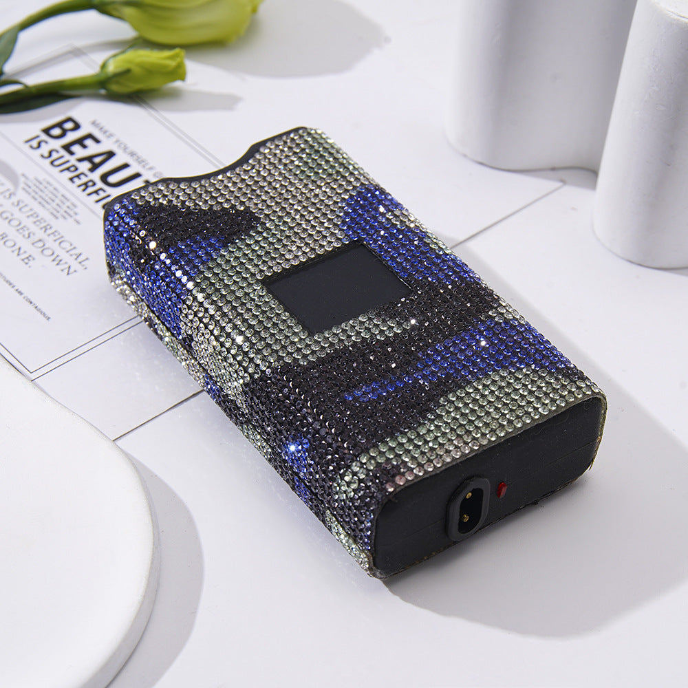 Wholesale Leopard Color Diamond Stickers Multi-function Charging Flashlight Keychain Accessories ACC-KC-ZhiYa065