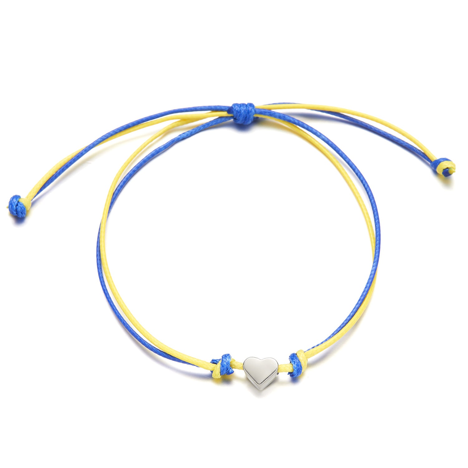 Wholesale Yellow Blue Alloy Bracelet Hand Woven Adjustable Bracelet