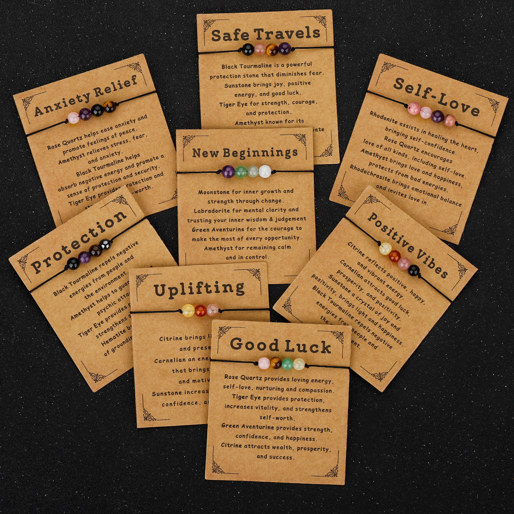 Wholesale  Beaded Stone Bracelet  Tiger Eye Amethyst Combination Crystal Hand Rope