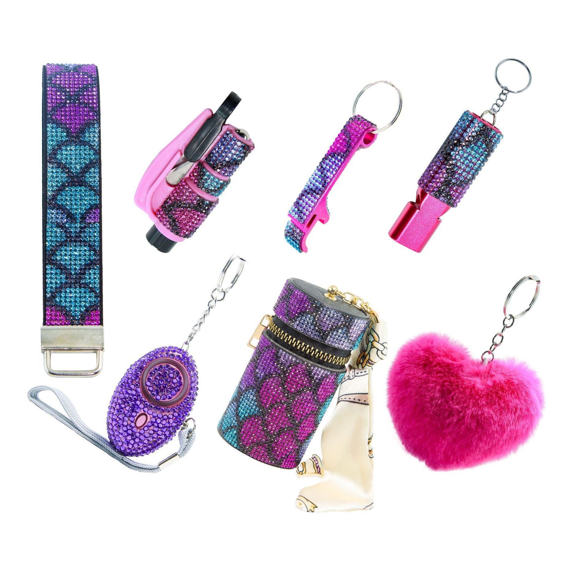Wholesale  Colorful Outdoor DIY Keychain 7-piece Set Jewelry Accessories Keychain
