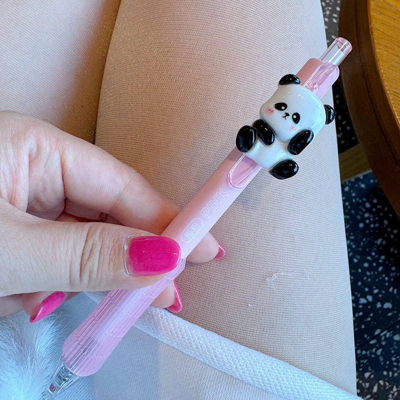 Wholesale  Panda Press Gel Pen Creative Cartoon Panda Bamboo  Ballpoint Pen