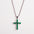Wholesale Titanium Steel Square Cross Zircon Pendant Necklace