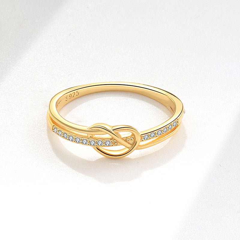 Wholesale Trendy Double Knot Ring For Women S925 Silver Plated Minimalist Fashion Jewelry