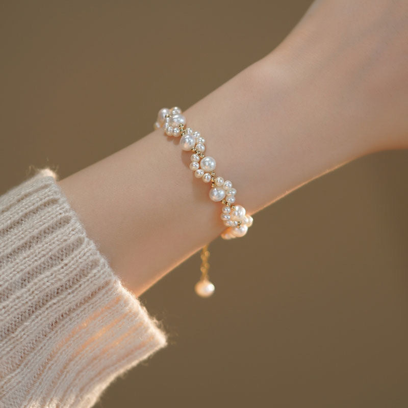 Wholesale Woven Cat Claw Pearl Bracelet,  Handmade Jewelry Accessory,  Stylish Gift for Women