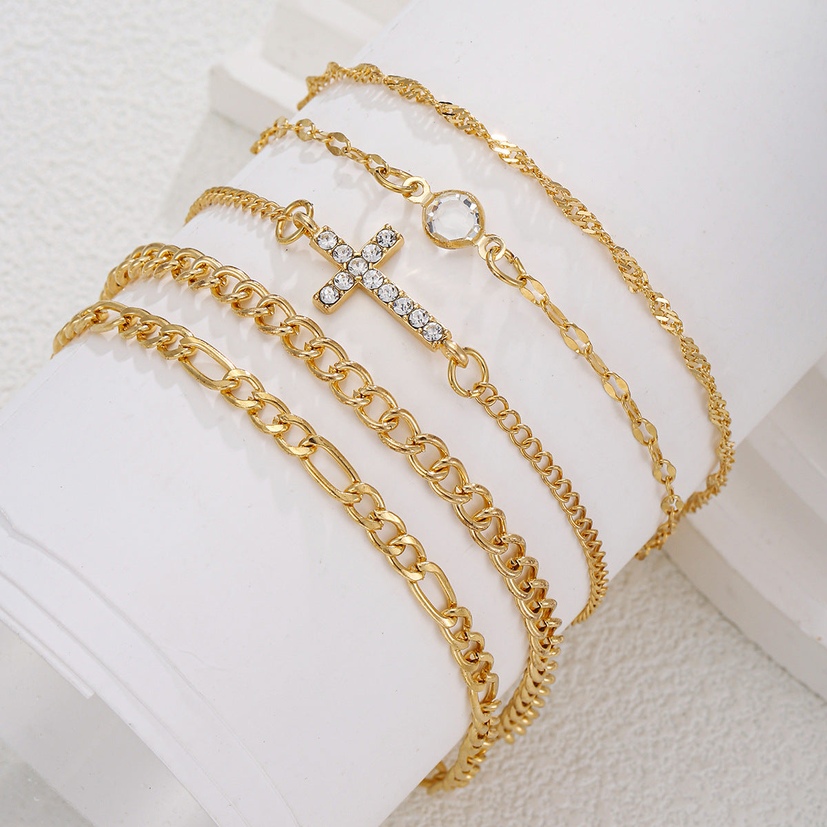 Wholesale 6-Piece Heart and Star Stacked Bracelets Set,  Stylish Jewelry Accessory for Women Boutique Resale