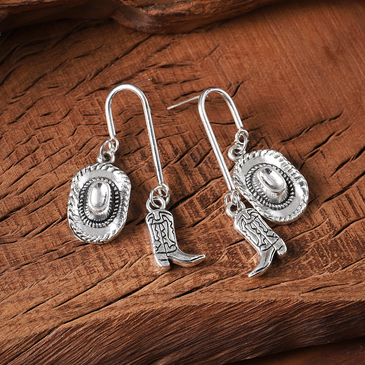 Wholesale Retro Western Cowboy Geometric Earrings