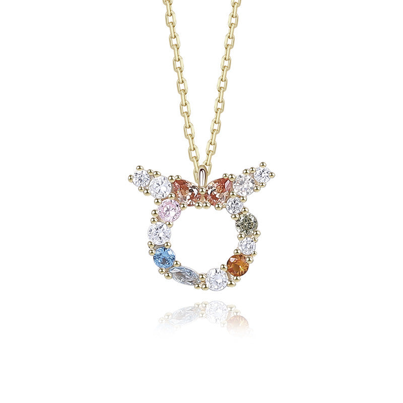 Wholesale 925 Sterling Silver Rainbow 12 Zodiac Necklace ACC-NE-YuanFan006