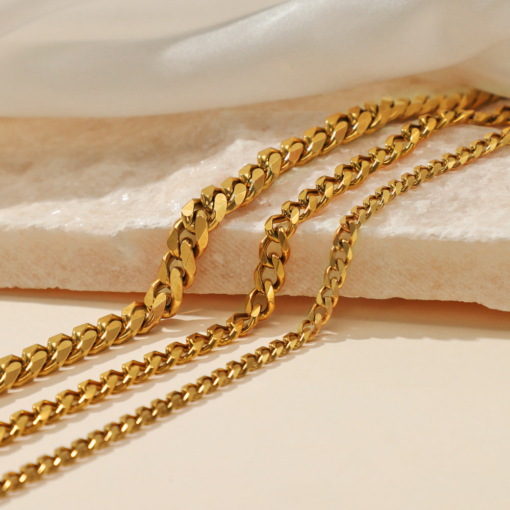 Wholesale Cuban Gold-Plated Stainless Steel Necklace