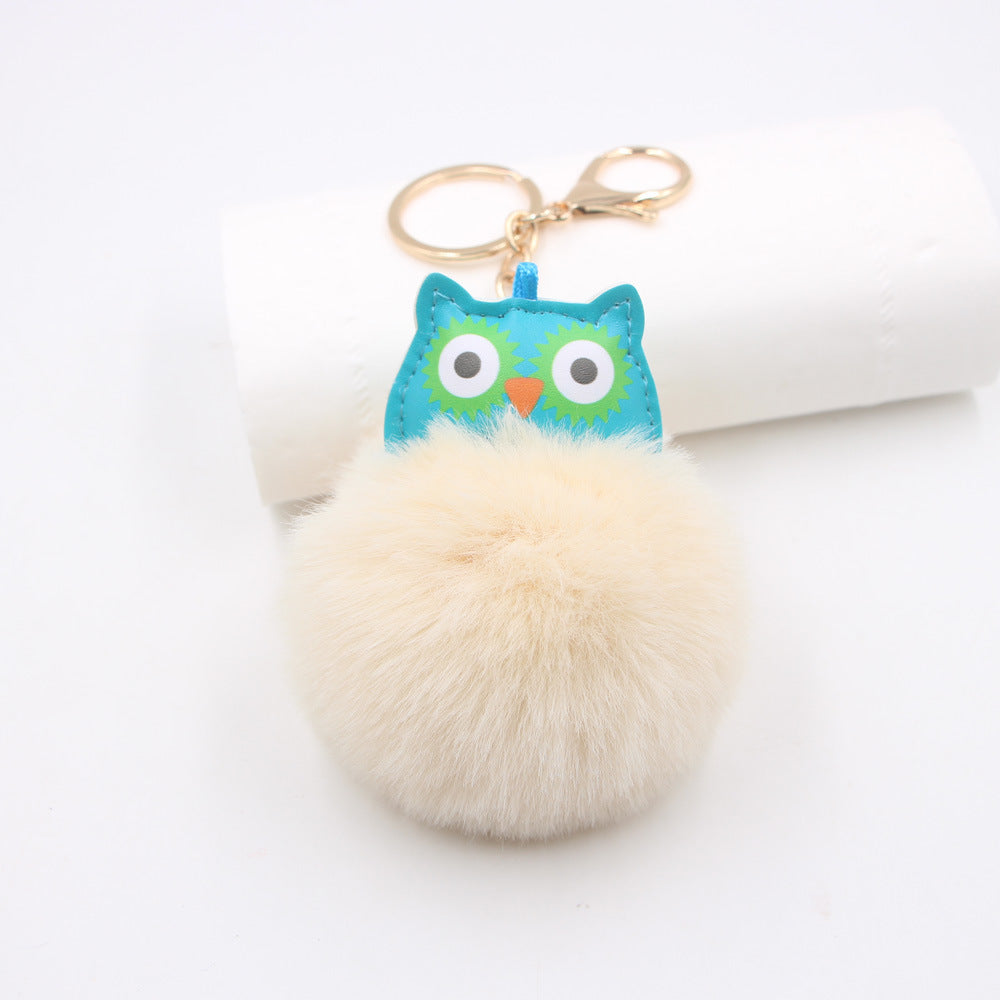 Wholesale Cute Fur Ball Owl Plush Pendant Keychains  ACC-KC-Zuge003
