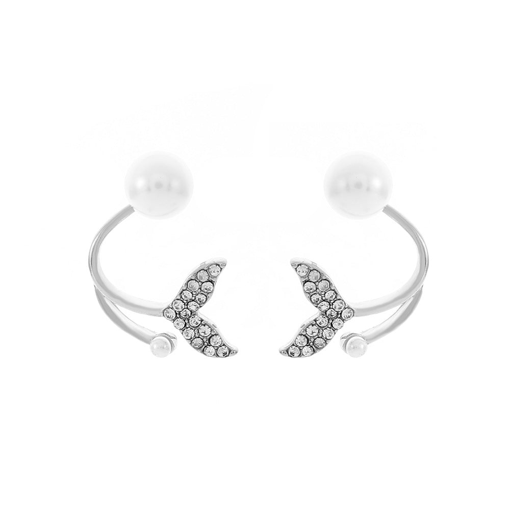 Wholesale mermaid tail jewelry suit clavicle chain earrings