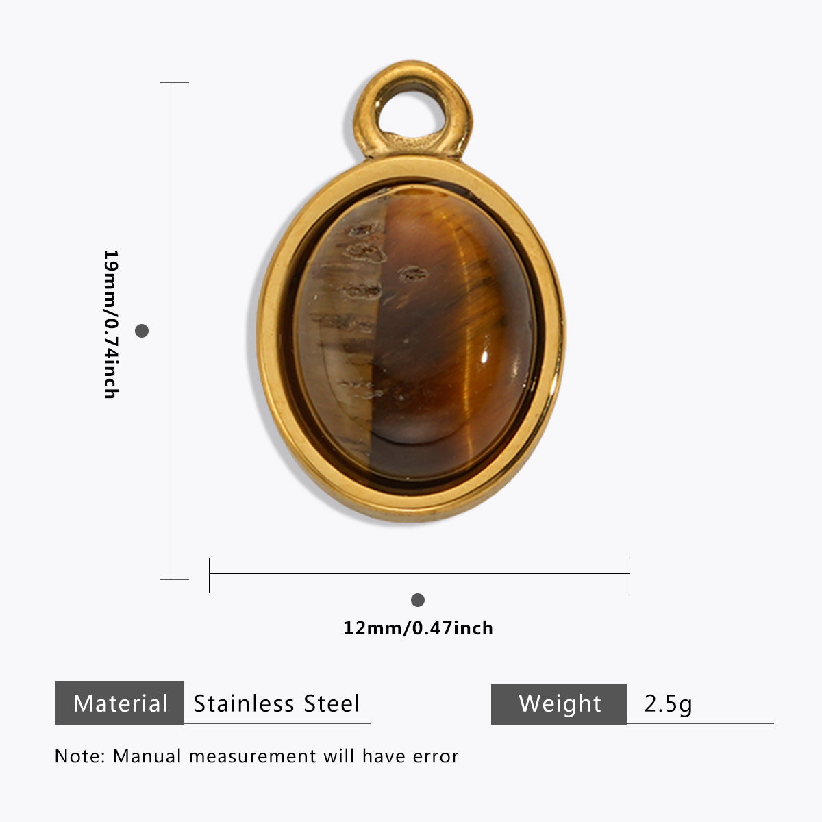 Wholesale Stainless Steel Maillard Tiger Eye Pendant