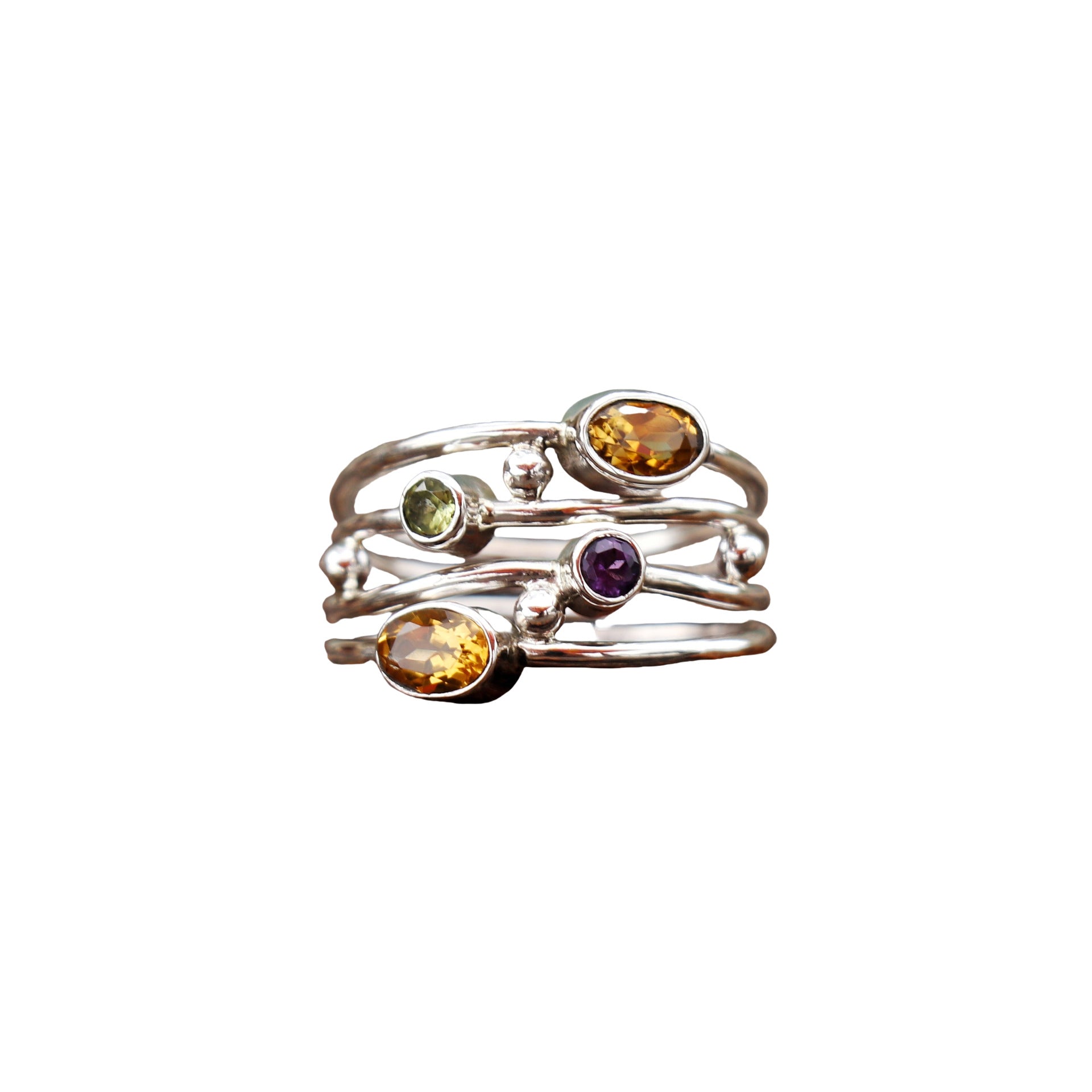 Wholesale Trendy Bohemian Rhinestone Cut-Out Ring,  Silver Copper Fashion Jewelry Accessory for Everyday Wear