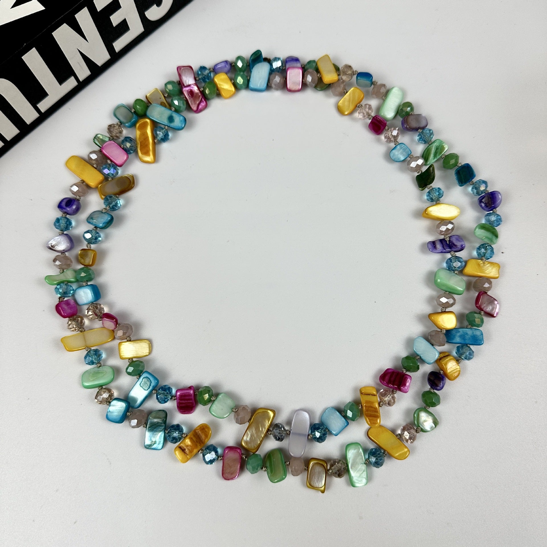 Wholesale Shell crystal colorful multi-layer sweater chain