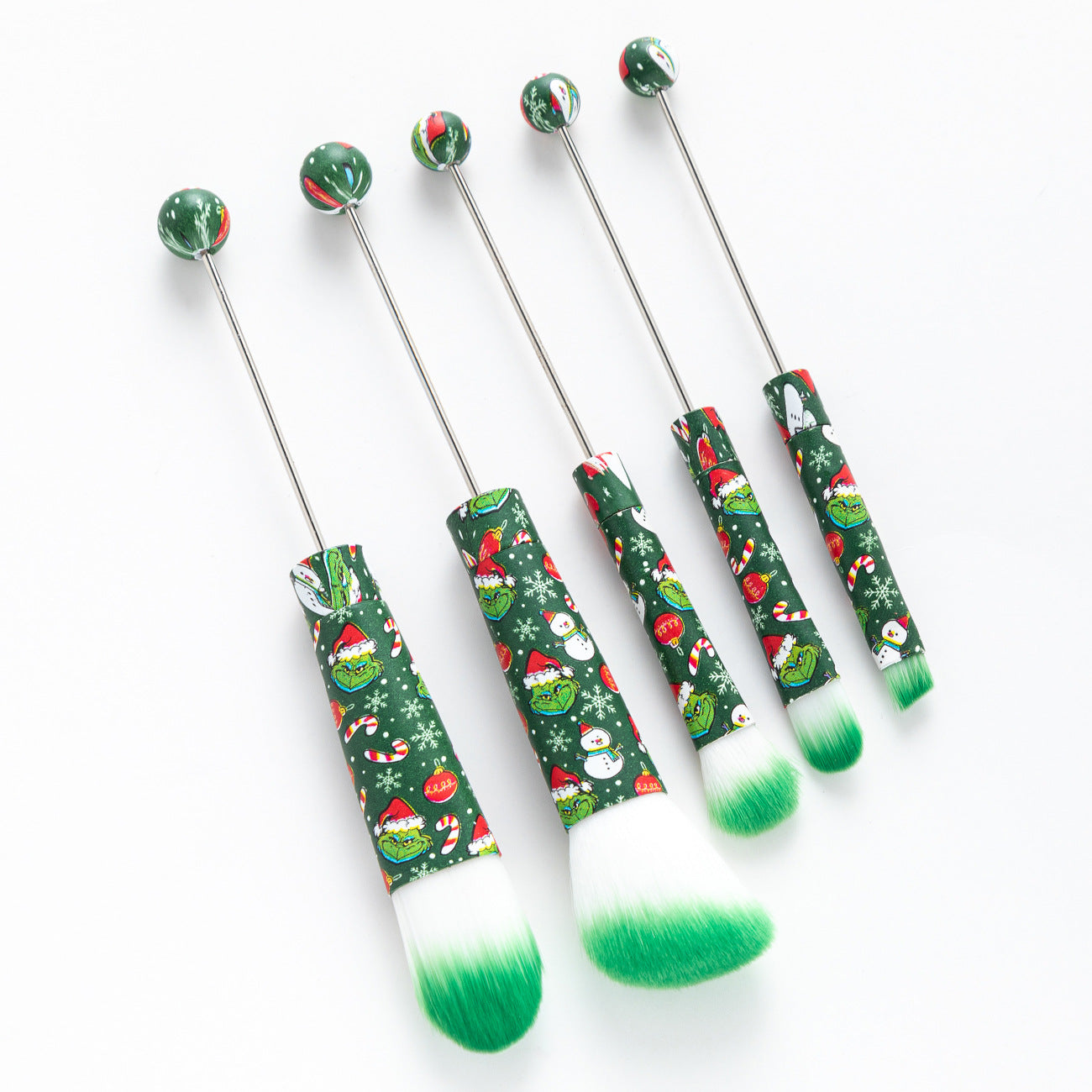 Wholesale Beadable 5 Pcs/set Christmas Halloween Printed DIY Beaded Makeup Brush ACC-MB-HuaH004