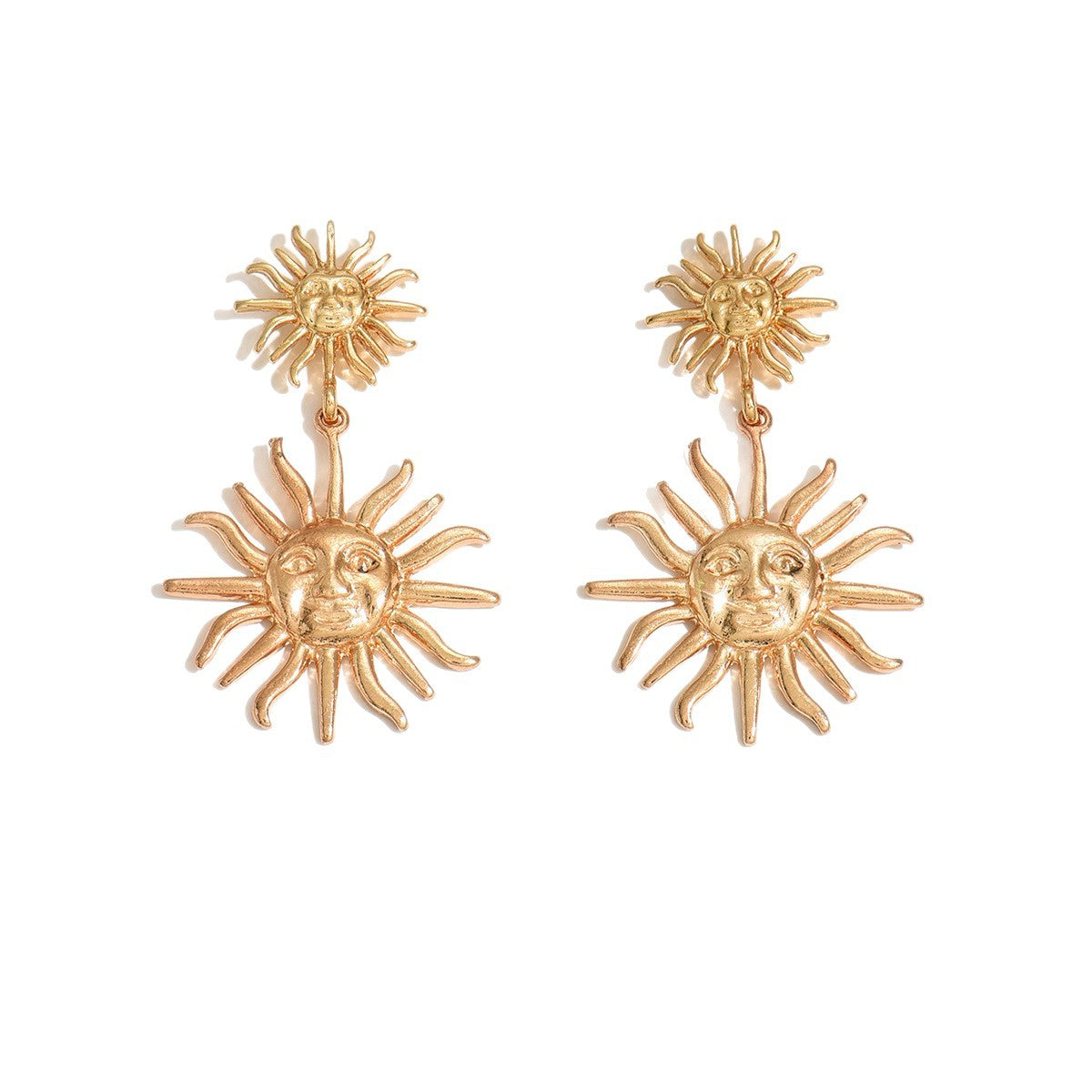Wholesale Trendy Sun Shape Alloy Earrings Geometric Design Fashion Accessory for Boutique Resale