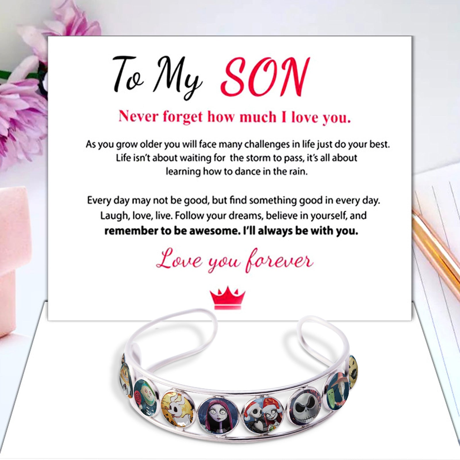 Wholesale Christmas Stainless Steel Time Gemstone Bracelet ACC-BT-Huhe003