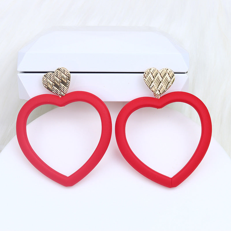 Wholesale Valentine's Day Love Hollow Spray Paint Acrylic Earrings