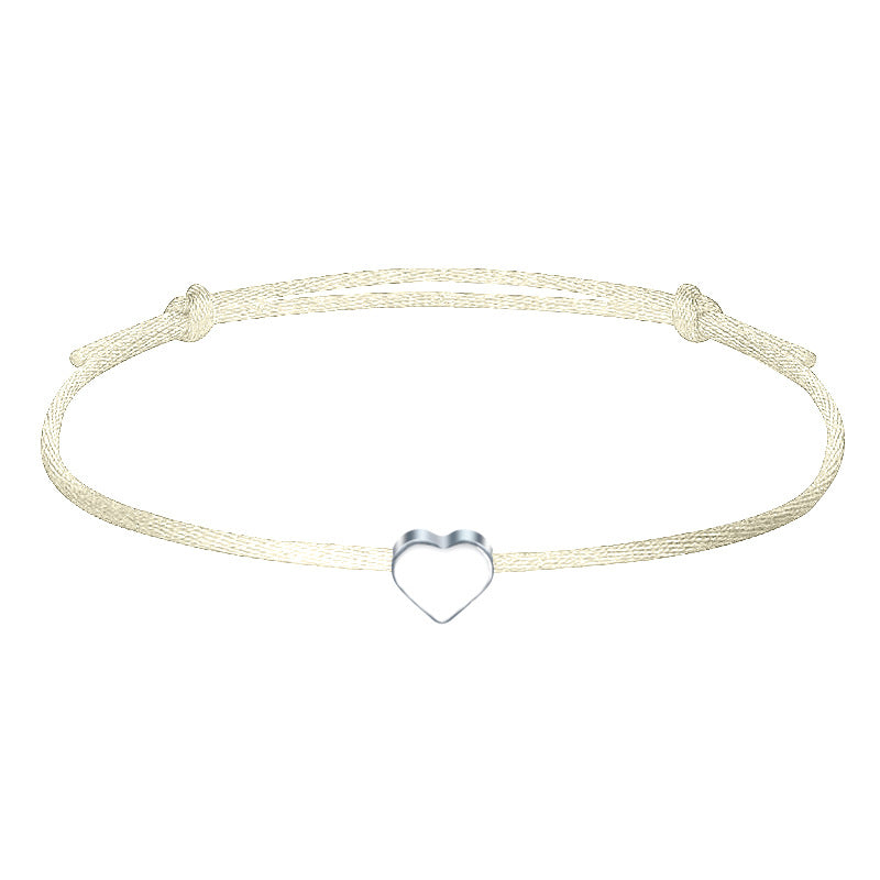 Wholesale  Heart-shaped Braided Hand Rope  Colorful Adjustable Bracelet