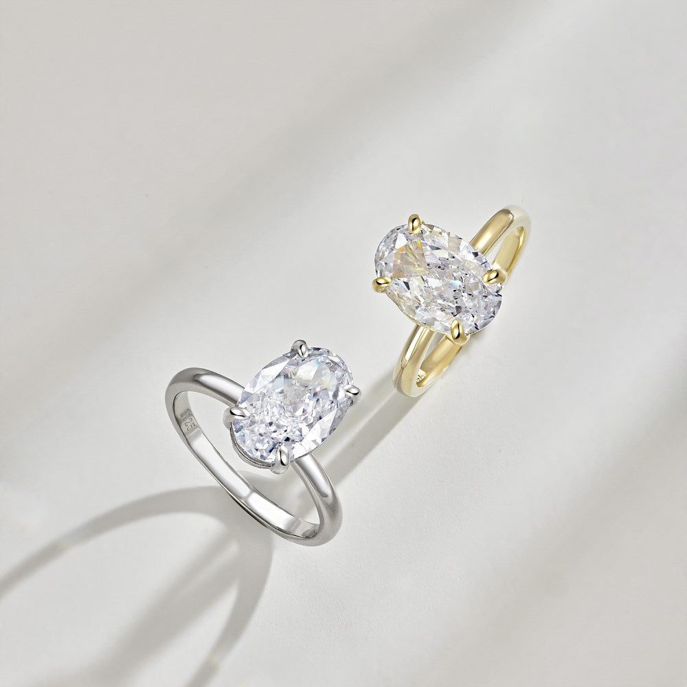Wholesale 925 Sterling Silver Zircon Ring Women S Oval Radiant Cut High Carbon Diamond Look Jewelry Accessory Everyday Wear