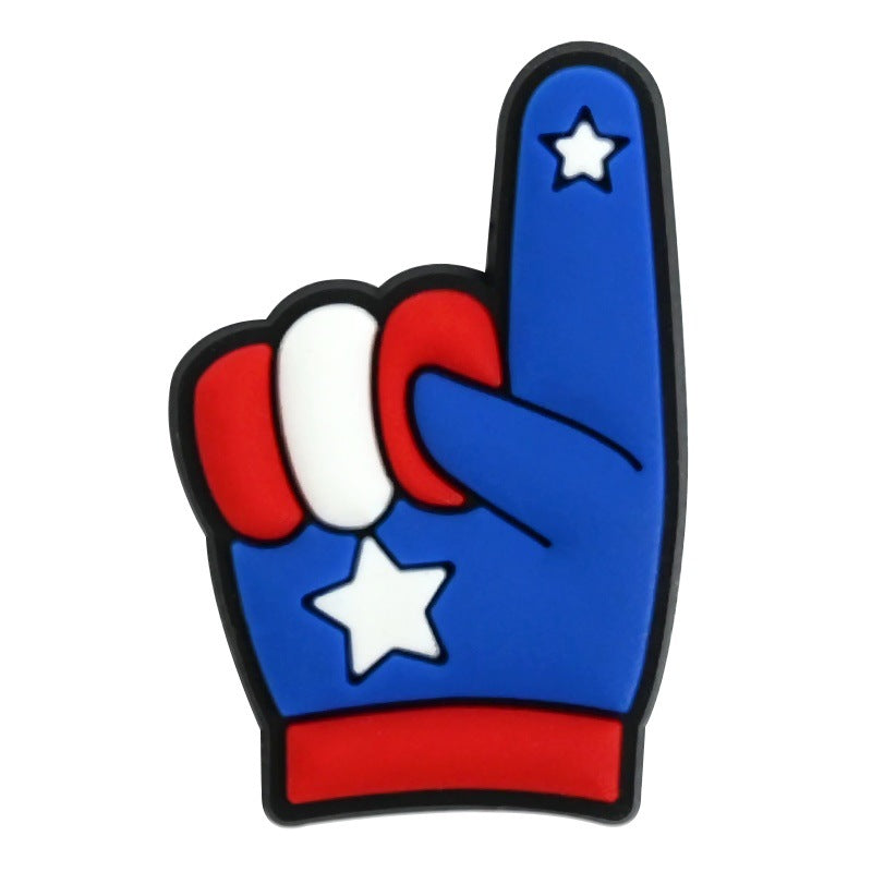 Wholesale Random 100pcs USA Football   PVC Soft Rubber Shoe Buckle Decoration