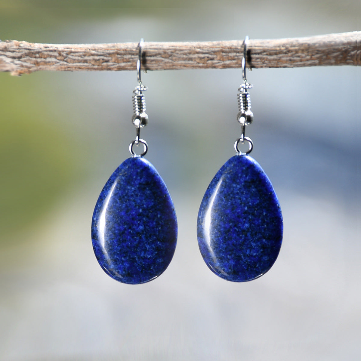 Wholesale Antique Water Drop Natural Stone Earrings - Pink Crystal and Green Aventurine Everyday Jewelry