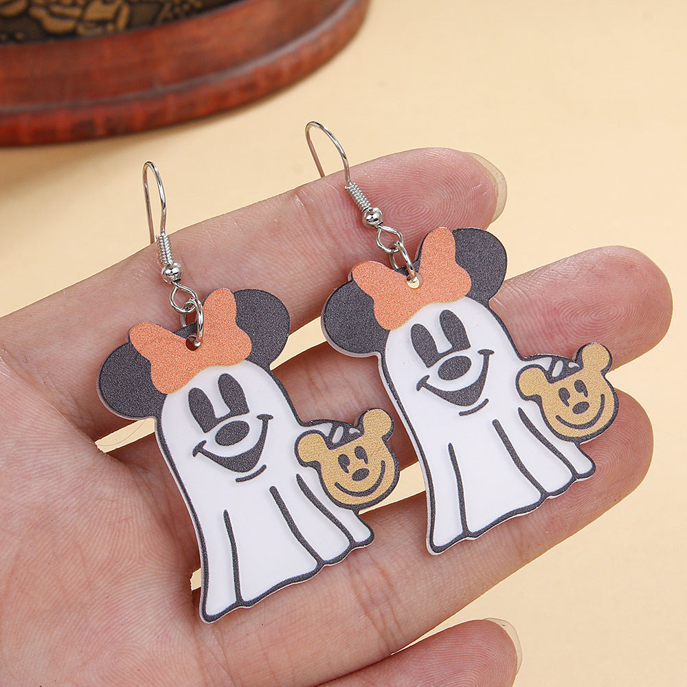 Wholesale Halloween  Cute Creative Rice Handmade Mouse Acrylic Earrings