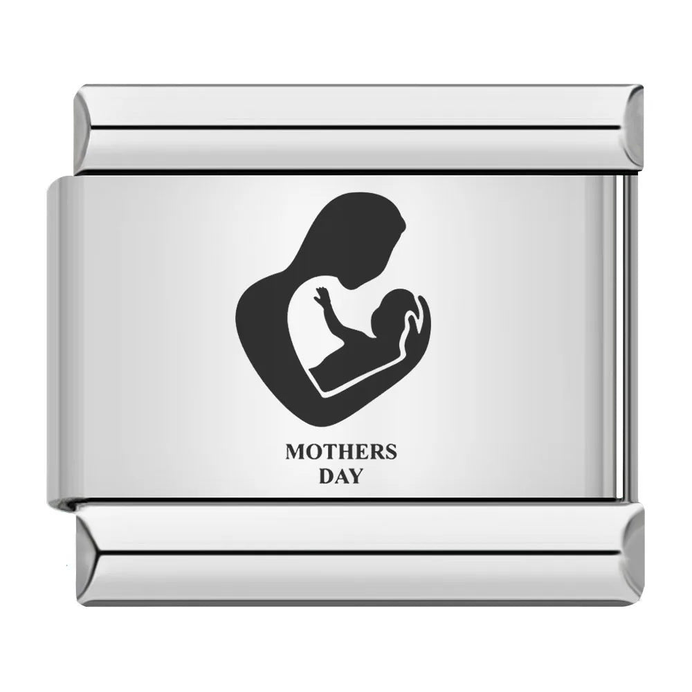 Wholesale 9mm Italian Charm Starter Bracelets DIY square Single Section Creative Stainless Steel Composable Bracelet