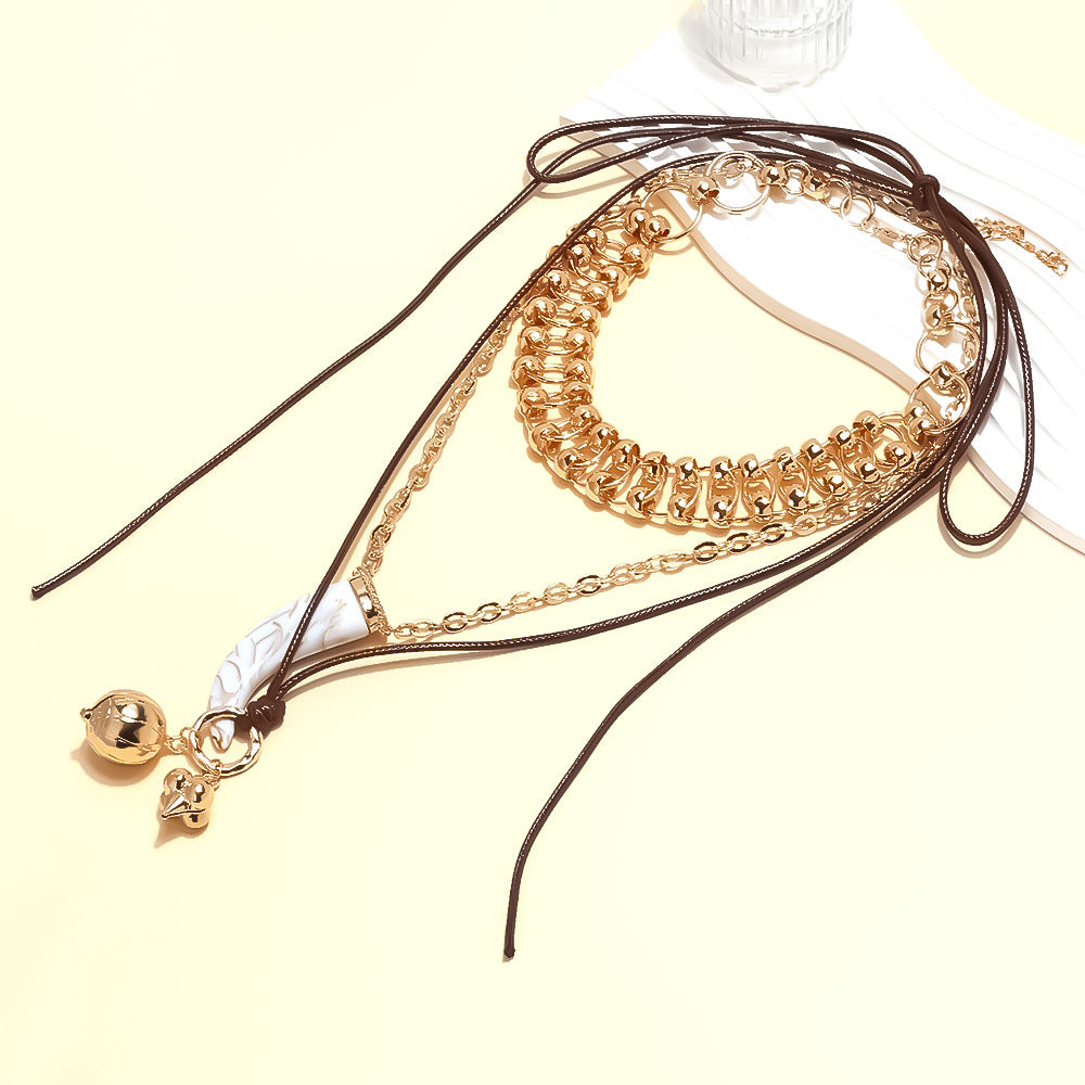 Wholesale  Multi-Layered Animal Horn Geometric Pendant Necklace