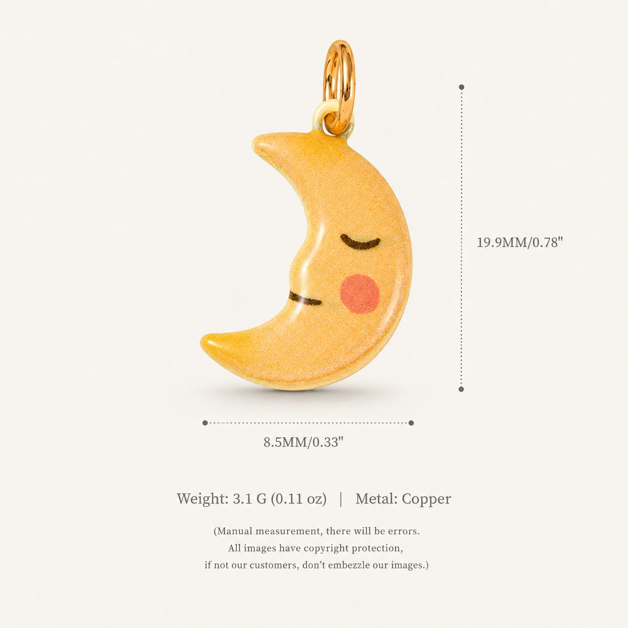 Wholesale Cute Retro Dopamine Angel Star Moon Pendant Copper Jewelry Accessory